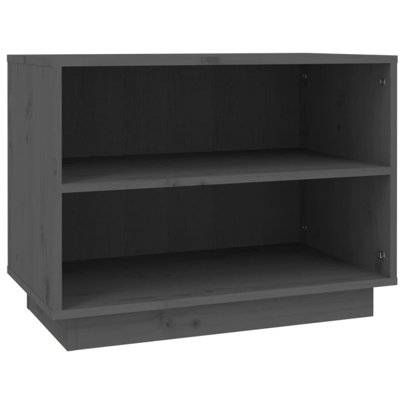 vidaXL Παπουτσοθήκη Γκρι 60 x 34 x 45 εκ. από Μασίφ Ξύλο Πεύκου