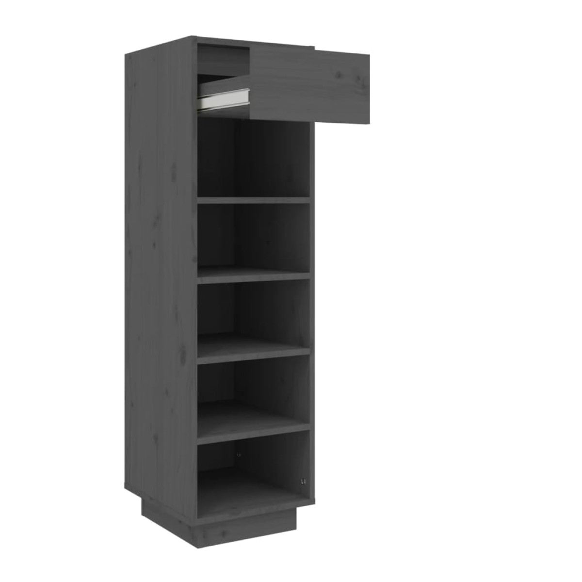 vidaXL Παπουτσοθήκη Γκρι 30x34x105 εκ. από Μασίφ Ξύλο Πεύκου