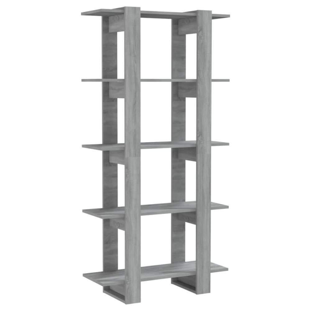 vidaXL Βιβλιοθήκη/Διαχωρ. Χώρου Γκρι Sonoma 80x30x160 εκ. Επεξ. Ξύλο