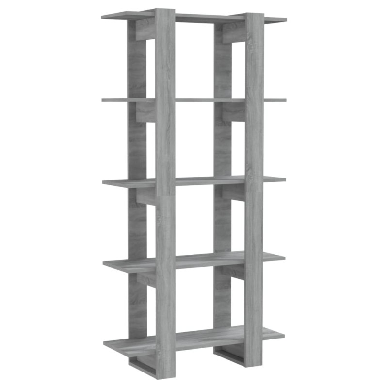 vidaXL Βιβλιοθήκη/Διαχωρ. Χώρου Γκρι Sonoma 80x30x160 εκ. Επεξ. Ξύλο