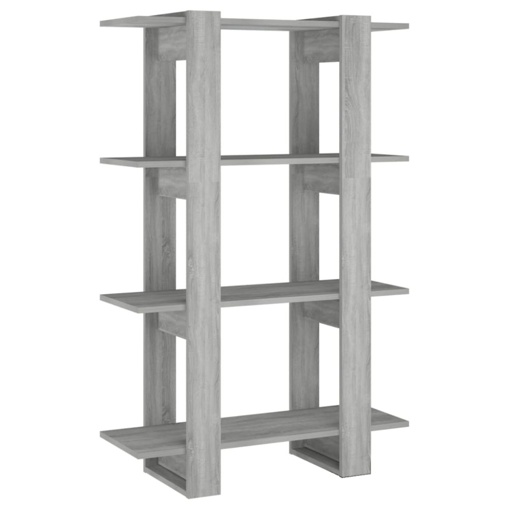 vidaXL Βιβλιοθήκη/Διαχωριστικό Χώρου Γκρι Sonoma 80 x 30 x 123,5 εκ.