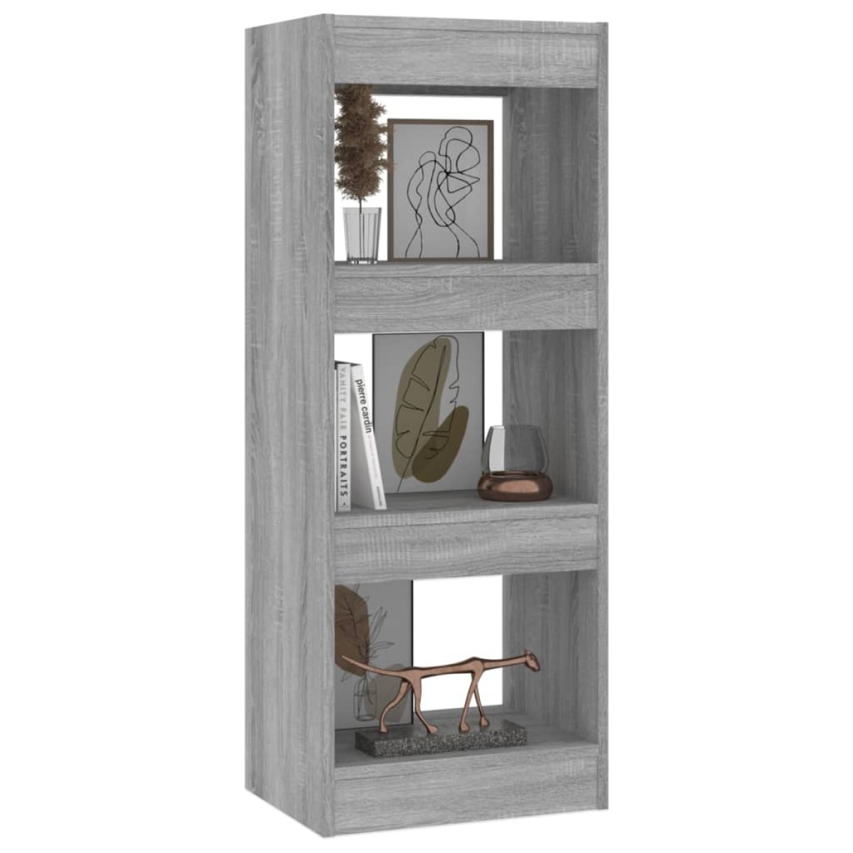 vidaXL Βιβλιοθήκη/Διαχωρ. Χώρου Γκρι Sonoma 40x30x103 εκ. Μοριοσανίδα
