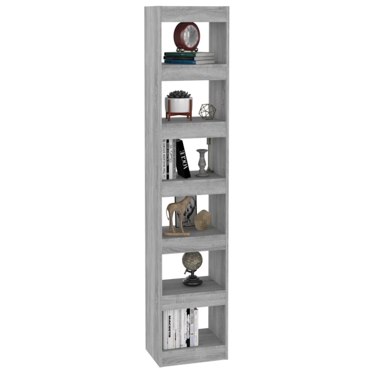 vidaXL Βιβλιοθήκη/Διαχωριστικό Χώρου Γκρι Sonoma 40x30x198 εκ.