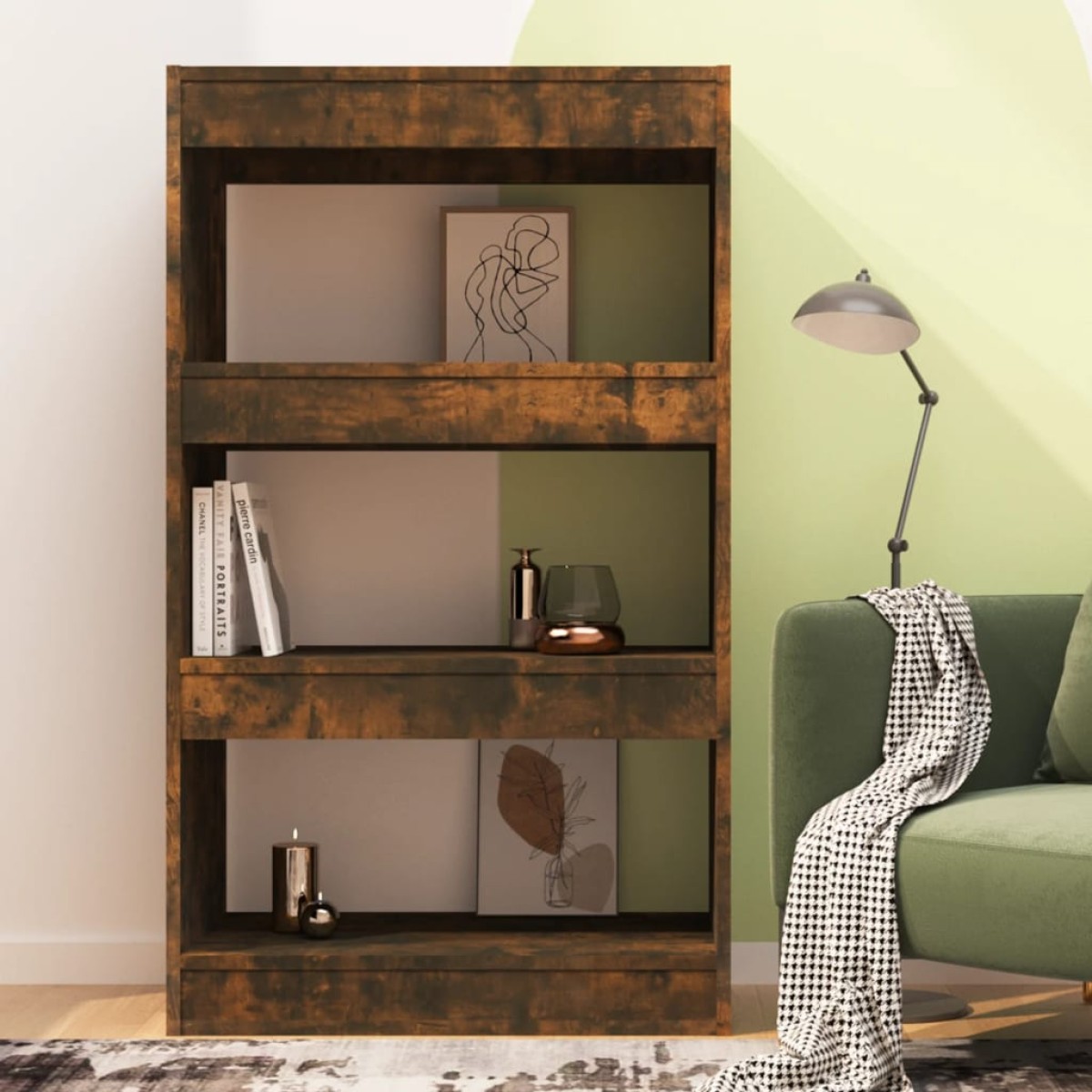 vidaXL Βιβλιοθήκη/Διαχωρ. Χώρου Καπνιστή Δρυς 60x30x103 εκ Μοριοσανίδα