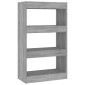 vidaXL Βιβλιοθήκη/Διαχωρ. Χώρου Γκρι Sonoma 60x30x103 εκ. Μοριοσανίδα