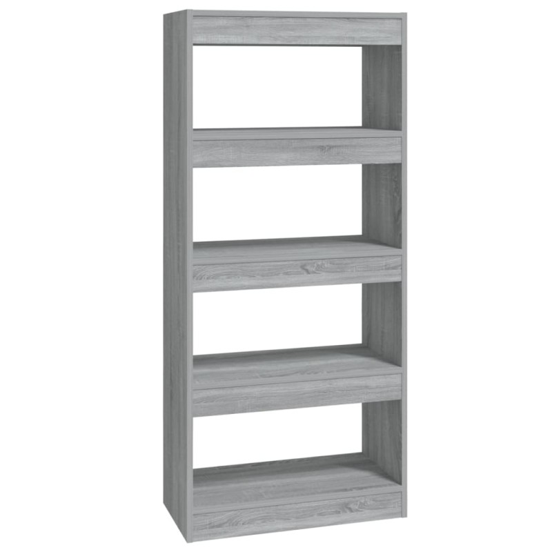 vidaXL Βιβλιοθήκη/Διαχωρ. Χώρου Γκρι Sonoma 60x30x135 εκ Επεξεργ. Ξύλο