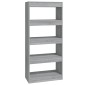 vidaXL Βιβλιοθήκη/Διαχωρ. Χώρου Γκρι Sonoma 60x30x135 εκ Επεξεργ. Ξύλο
