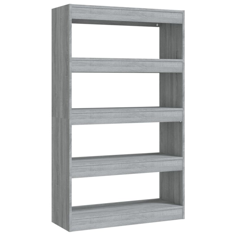 vidaXL Βιβλιοθήκη/Διαχωρ. Χώρου Γκρι Sonoma 80x30x135 εκ Επεξεργ. Ξύλο