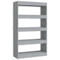vidaXL Βιβλιοθήκη/Διαχωρ. Χώρου Γκρι Sonoma 80x30x135 εκ. Μοριοσανίδα