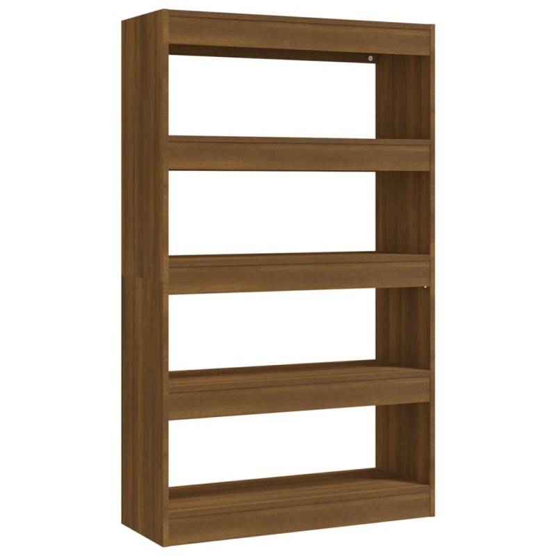 vidaXL Βιβλιοθήκη/Διαχωρ. Χώρου Καφέ Δρυς 80x30x135 εκ. Επεξεργ. Ξύλο