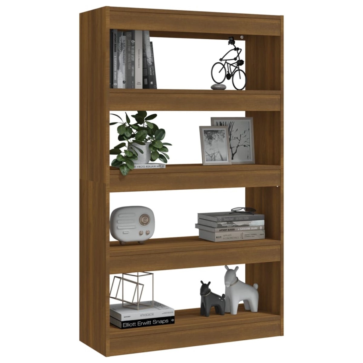 vidaXL Βιβλιοθήκη/Διαχωρ. Χώρου Καφέ Δρυς 80x30x135 εκ. Μοριοσανίδα