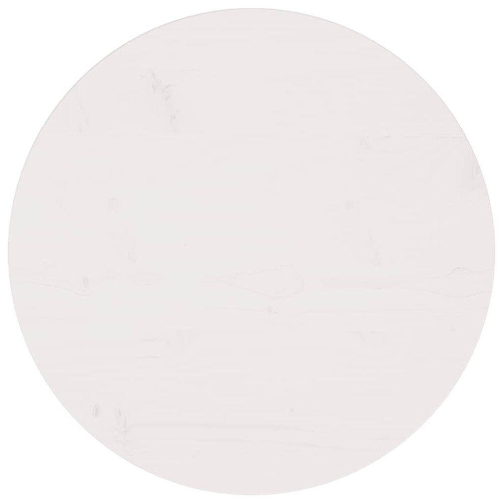 vidaXL Επιφάνεια Τραπεζιού Λευκή Ø60x2,5 εκ. από Μασίφ Ξύλο Πεύκου