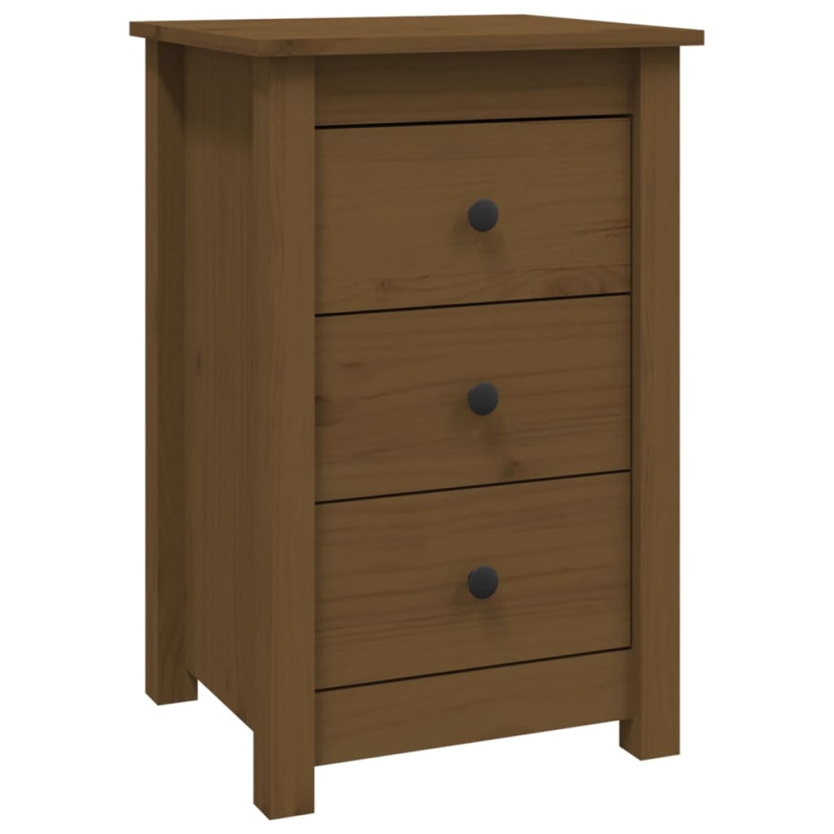 vidaXL Κομοδίνα 2 τεμ. Καφέ Μελί 40x35x61,5 εκ. από Μασίφ Ξύλο Πεύκου