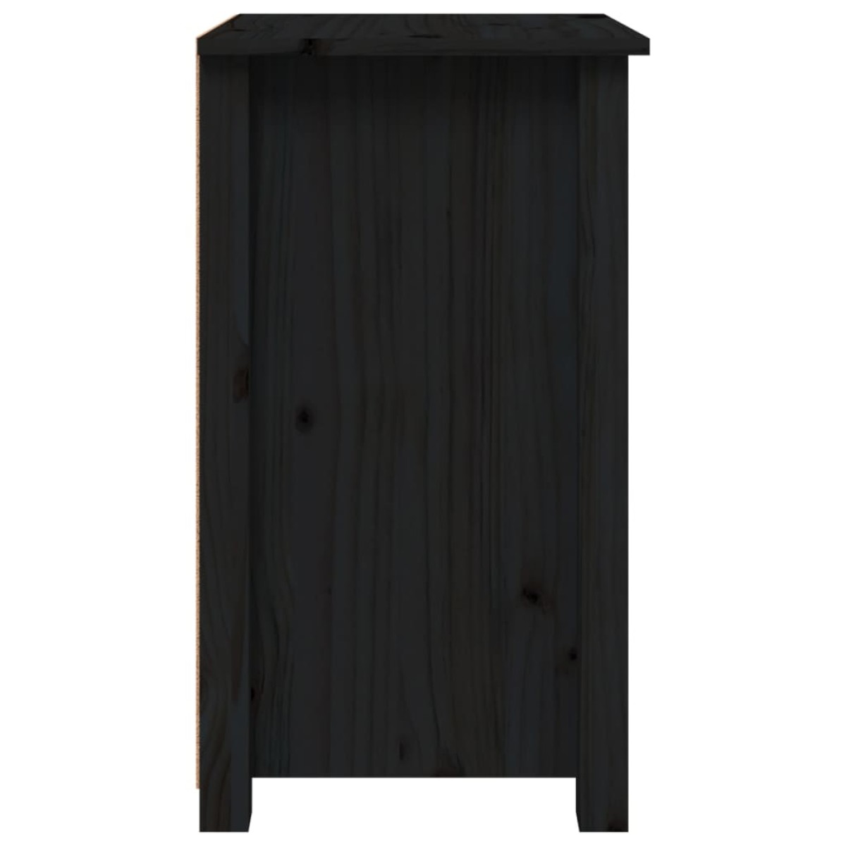 vidaXL Κομοδίνα 2 τεμ. Μαύρα 40 x 35 x 61,5 εκ. από Μασίφ Ξύλο Πεύκου