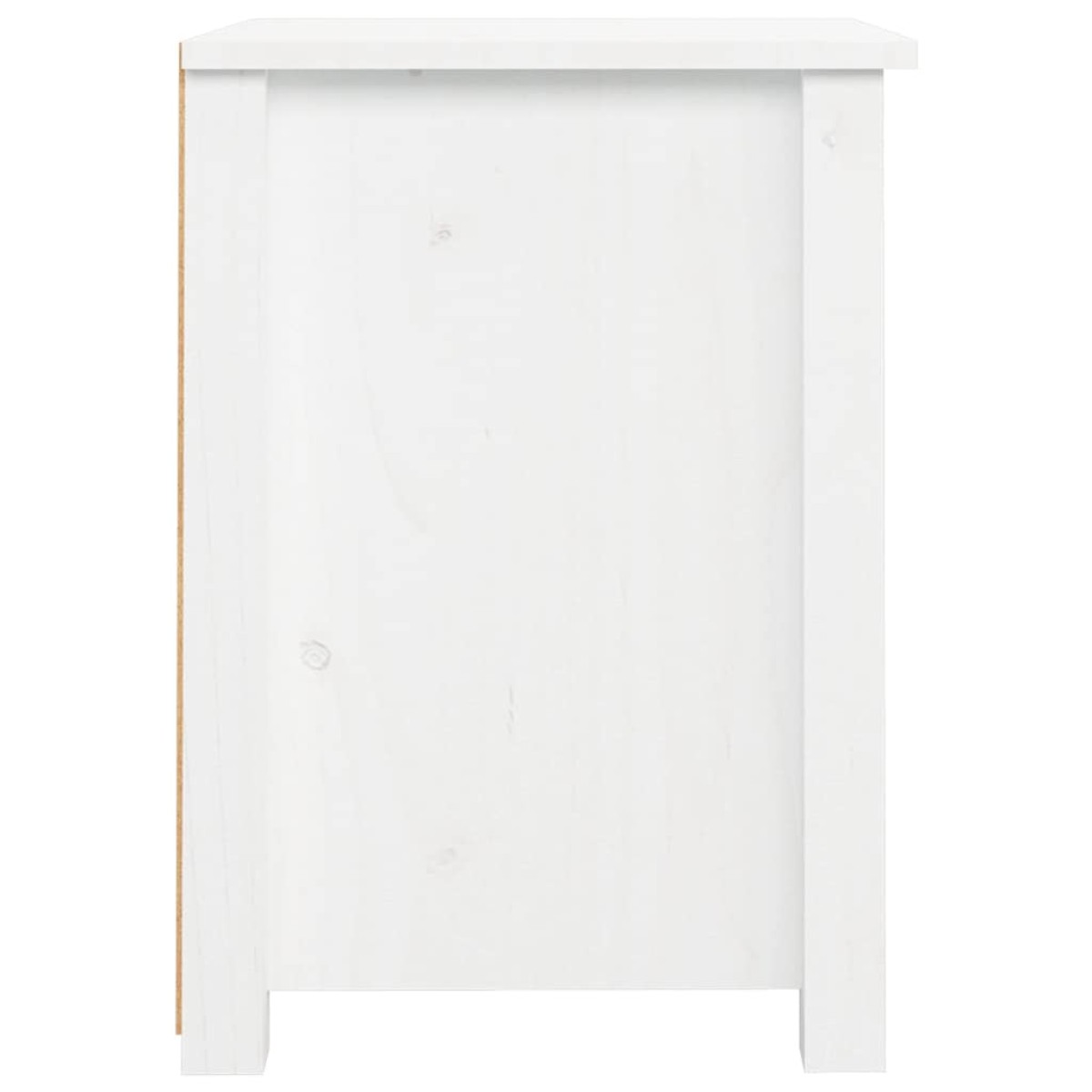 vidaXL Κομοδίνο Λευκό 40 x 35 x 49 εκ. από Μασίφ Ξύλο Πεύκου