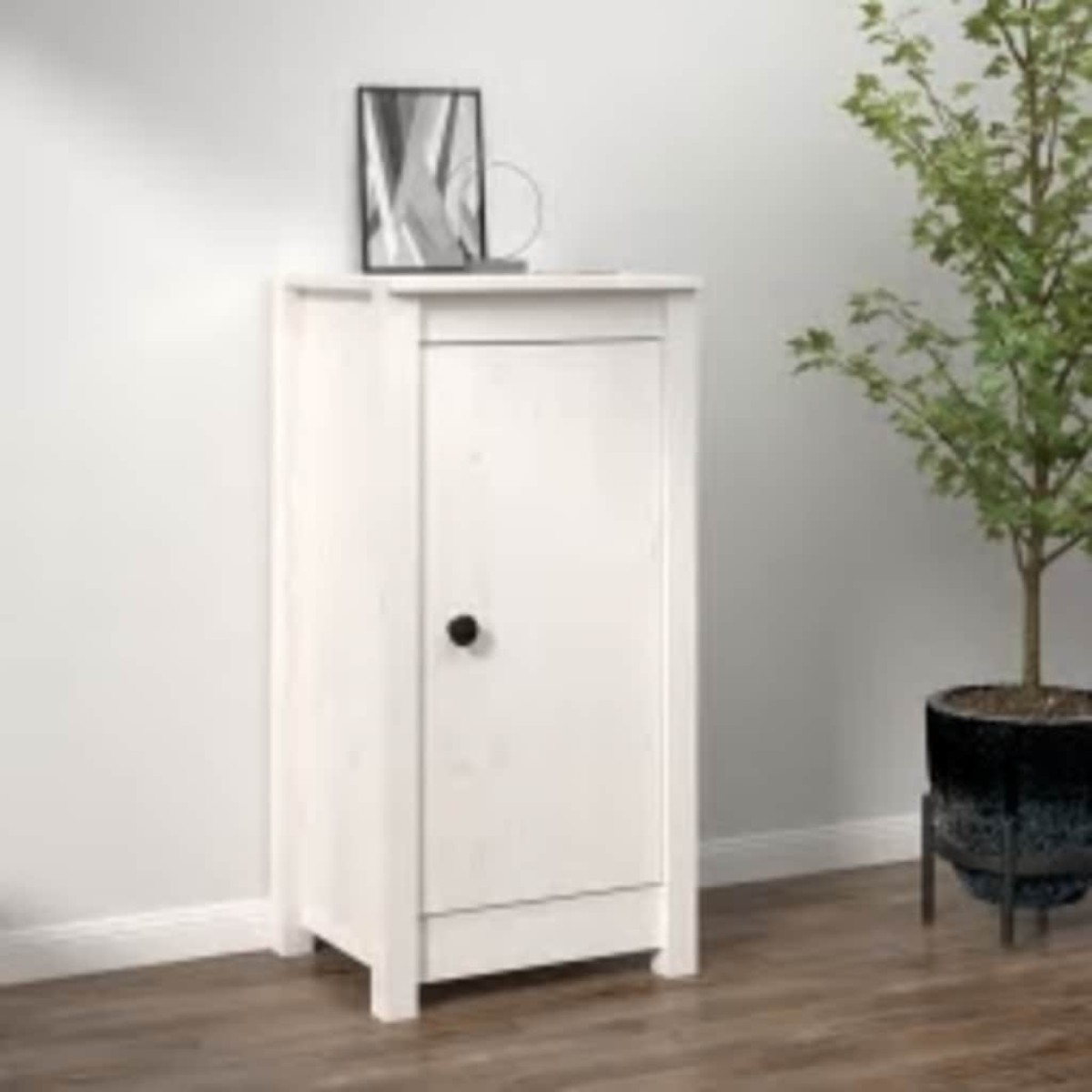 vidaXL Ντουλάπι Λευκό 40x35x80 εκ. από Μασίφ Ξύλο Πεύκου