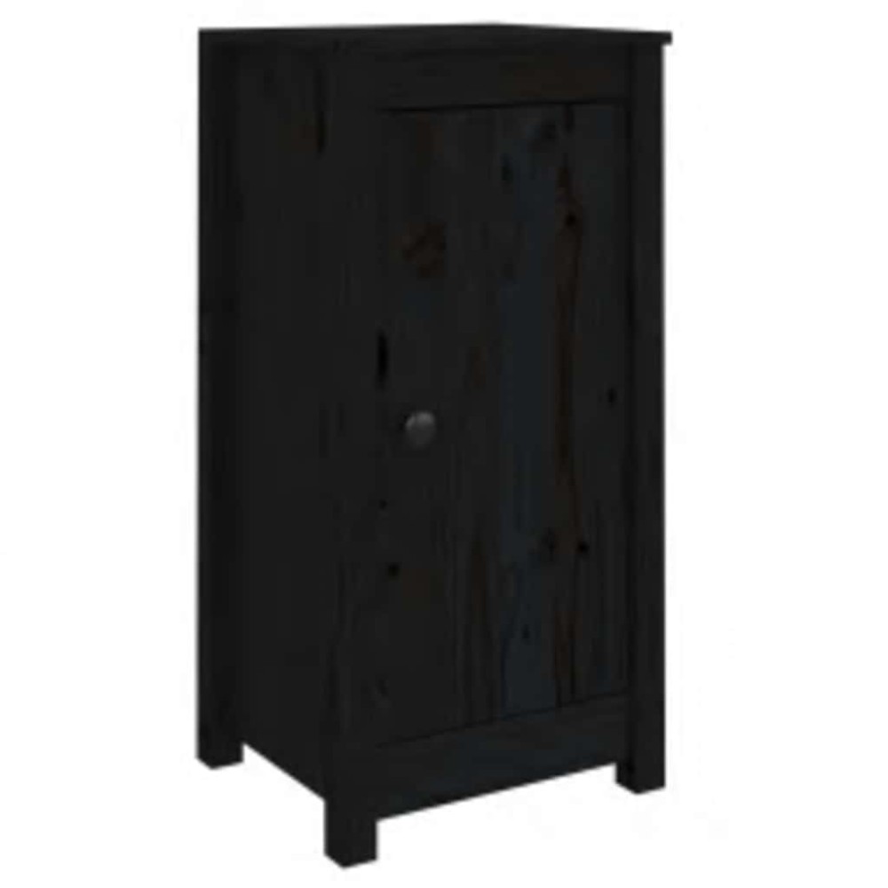 vidaXL Ντουλάπια 2 τεμ. Μαύρα 39x35x80 εκ. από Μασίφ Ξύλο Πεύκου