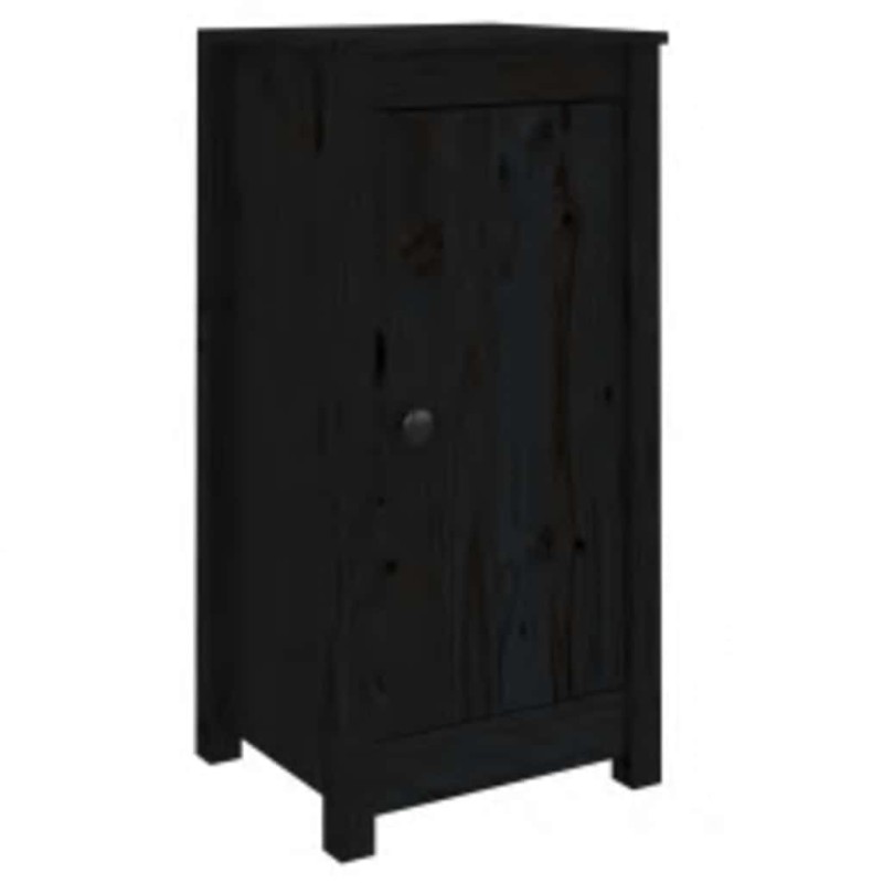 vidaXL Ντουλάπια 2 τεμ. Μαύρα 39x35x80 εκ. από Μασίφ Ξύλο Πεύκου