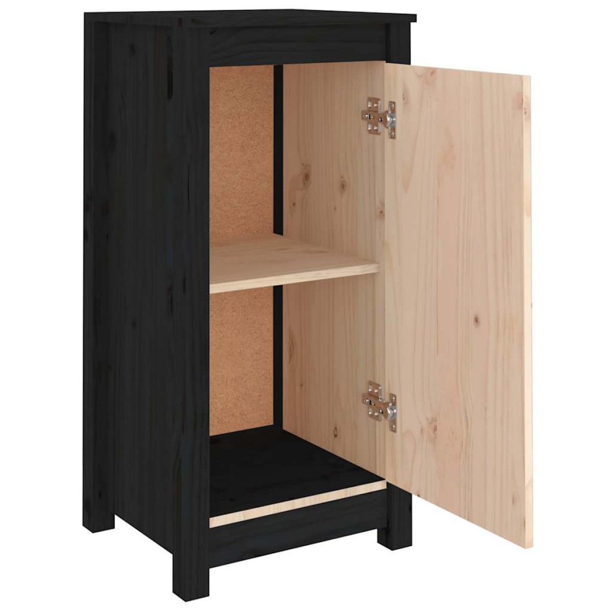 vidaXL Ντουλάπια 2 τεμ. Μαύρα 40x35x80 εκ. από Μασίφ Ξύλο Πεύκου
