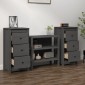 vidaXL Συρταριέρες 2 τεμ. Γκρι 40 x 35 x 80 εκ. από Μασίφ Ξύλο Πεύκου