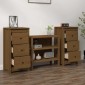 vidaXL Συρταριέρες 2 τεμ. Καφέ Μελί 40x35x80 εκ. από Μασίφ Ξύλο Πεύκου