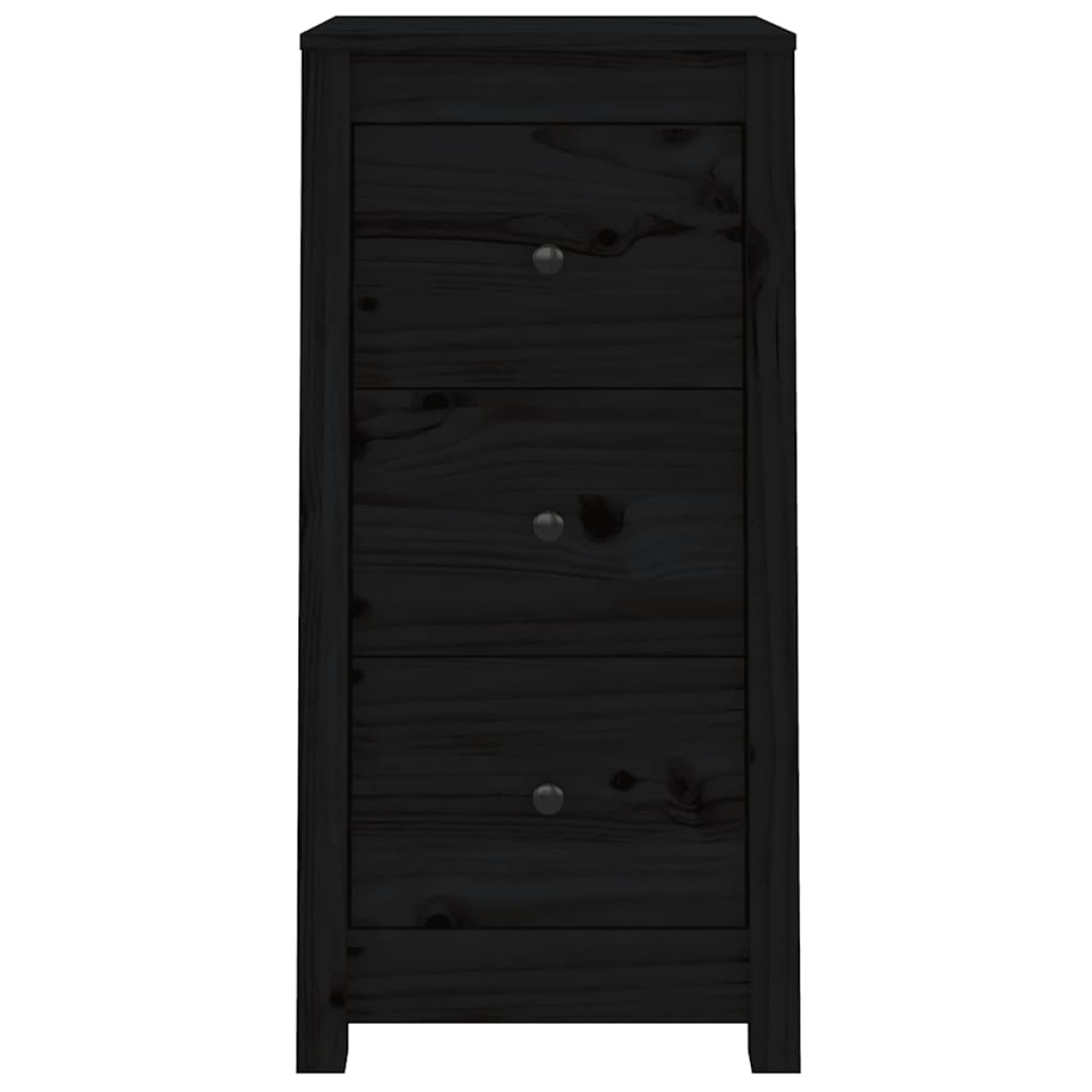 vidaXL Ντουλάπια 2 τεμ. Μαύρα 40x35x80 εκ. από Μασίφ Ξύλο Πεύκου