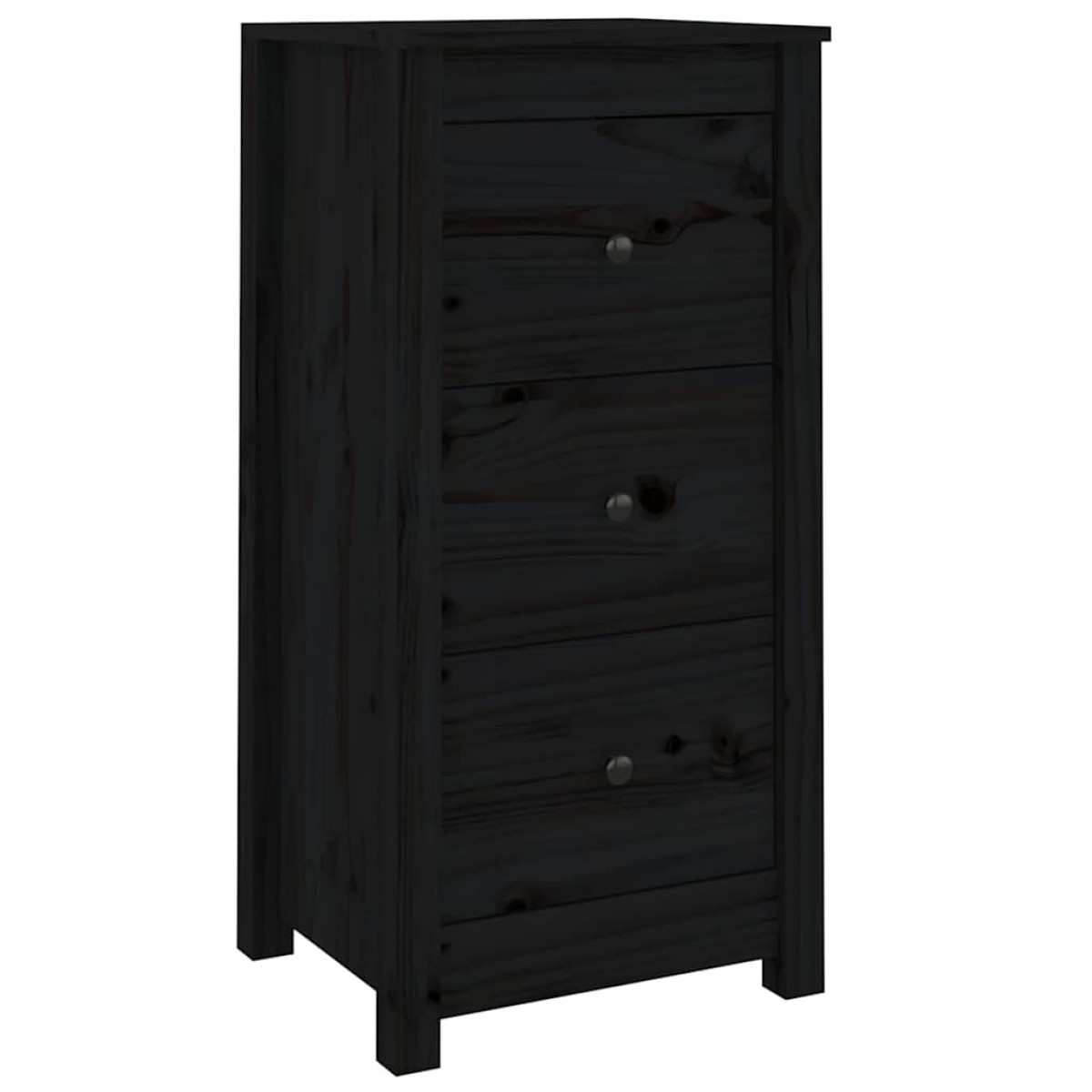 vidaXL Ντουλάπια 2 τεμ. Μαύρα 40x35x80 εκ. από Μασίφ Ξύλο Πεύκου