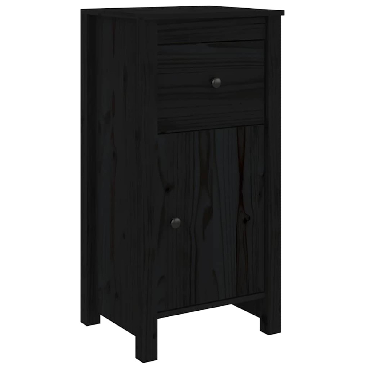 vidaXL Ντουλάπια 2 τεμ. Μαύρα 40x35x80 εκ. από Μασίφ Ξύλο Πεύκου