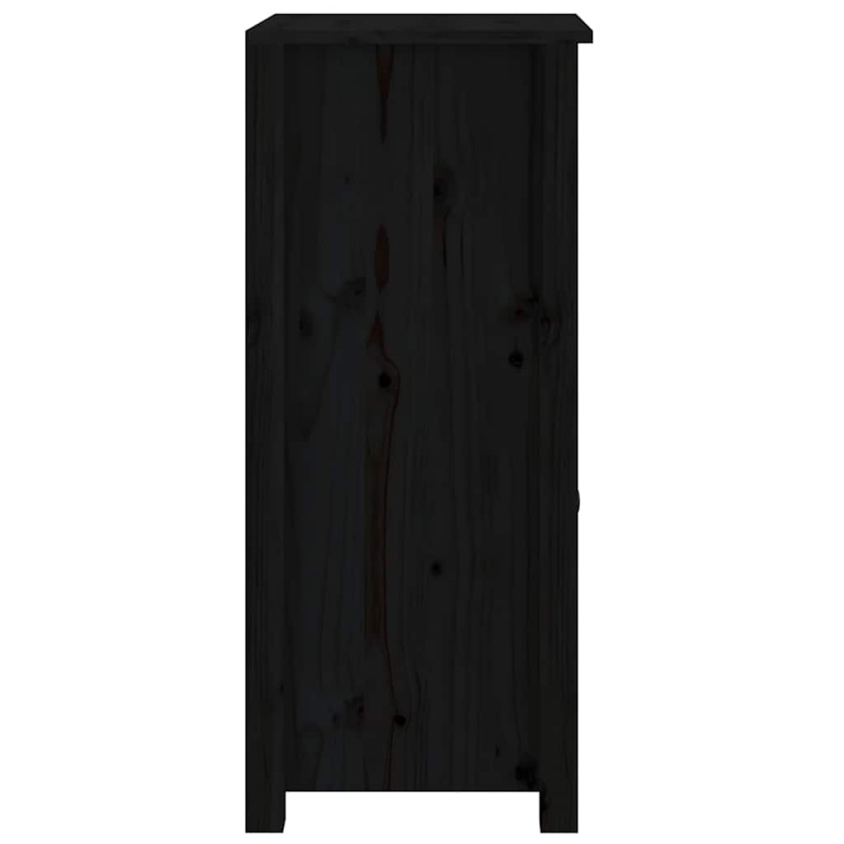 vidaXL Ντουλάπια 2 τεμ. Μαύρα 40x35x80 εκ. από Μασίφ Ξύλο Πεύκου