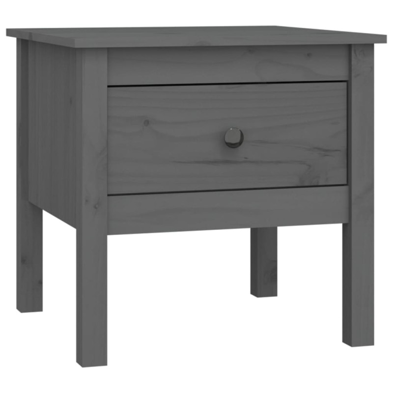 vidaXL Βοηθητικό Τραπέζι Γκρι 50x50x49 εκ. από Μασίφ Ξύλο Πεύκου