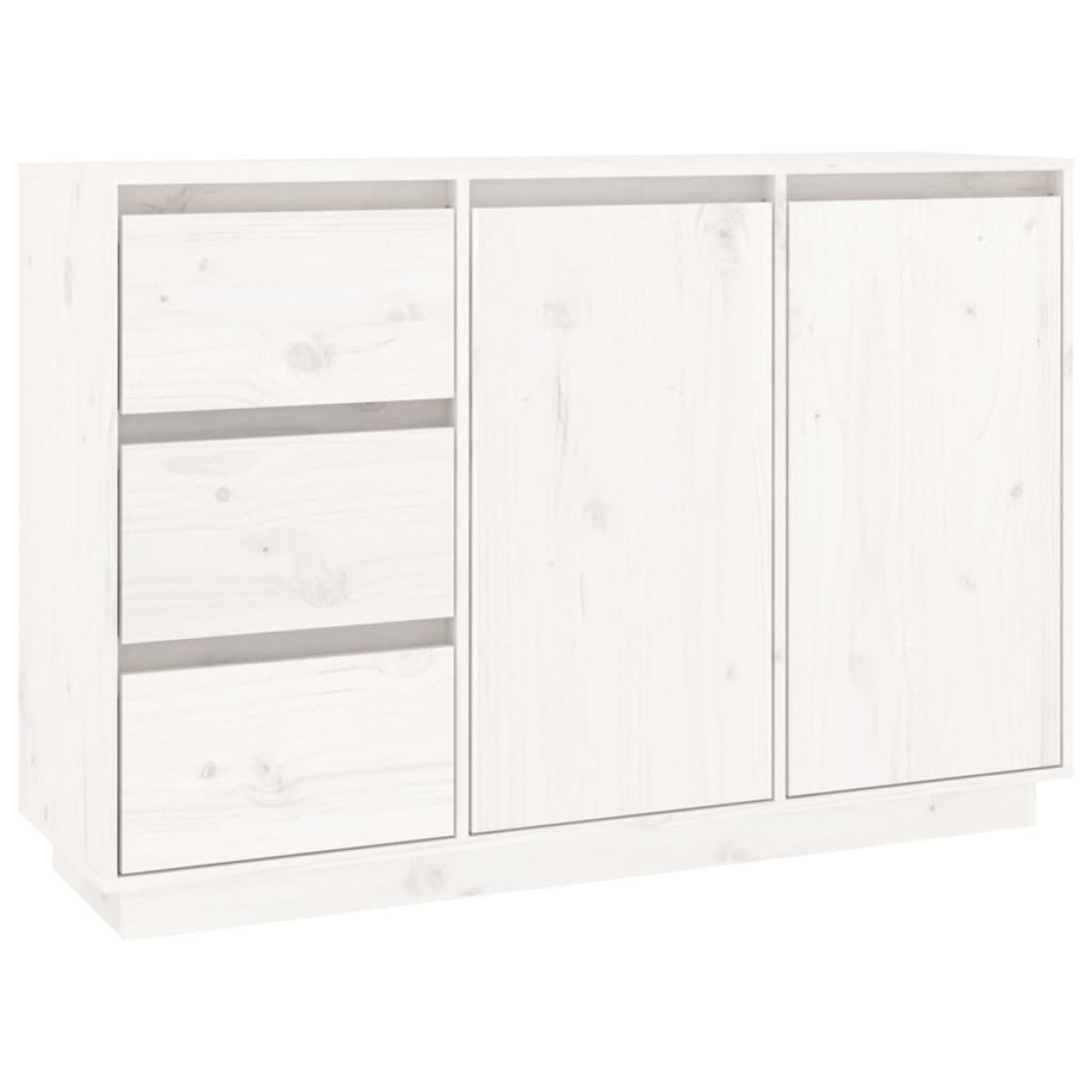 vidaXL Μπουφές με Συρτάρια Λευκός 111x34x75 εκ. από Μασίφ Ξύλο Πεύκου