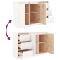 vidaXL Μπουφές με Συρτάρια Λευκός 111x34x75 εκ. από Μασίφ Ξύλο Πεύκου