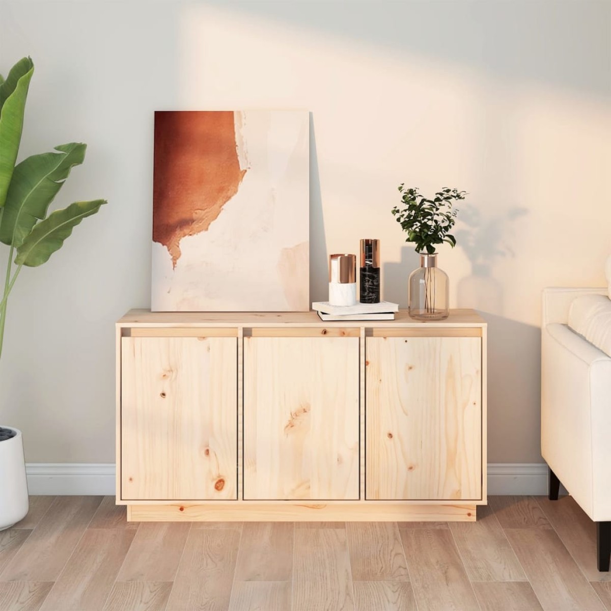 vidaXL Ντουλάπι 111x34x60 εκ. από Μασίφ Ξύλο Πεύκου