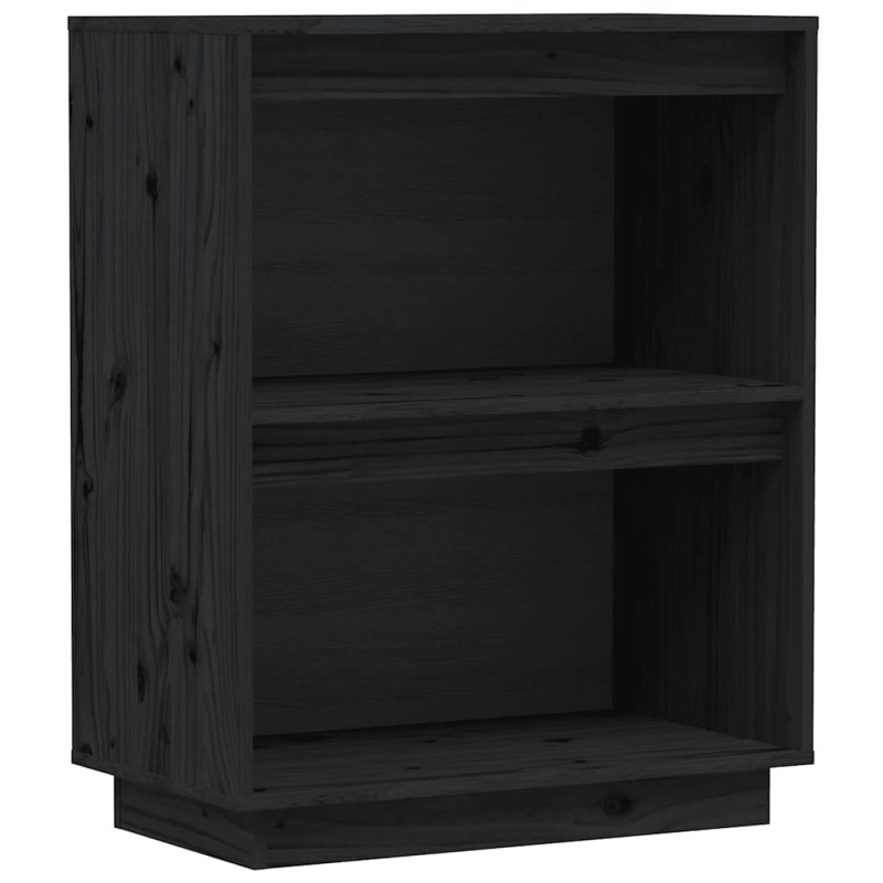 vidaXL Ντουλάπι Κονσόλα Μαύρο 60 x 34 x 75 εκ. από Μασίφ Ξύλο Πεύκου