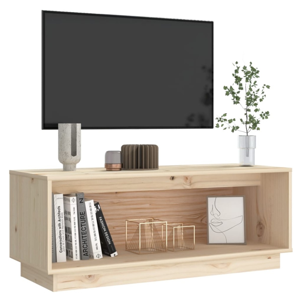 vidaXL Έπιπλο Τηλεόρασης 90x35x35 εκ. από Μασίφ Ξύλο Πεύκου