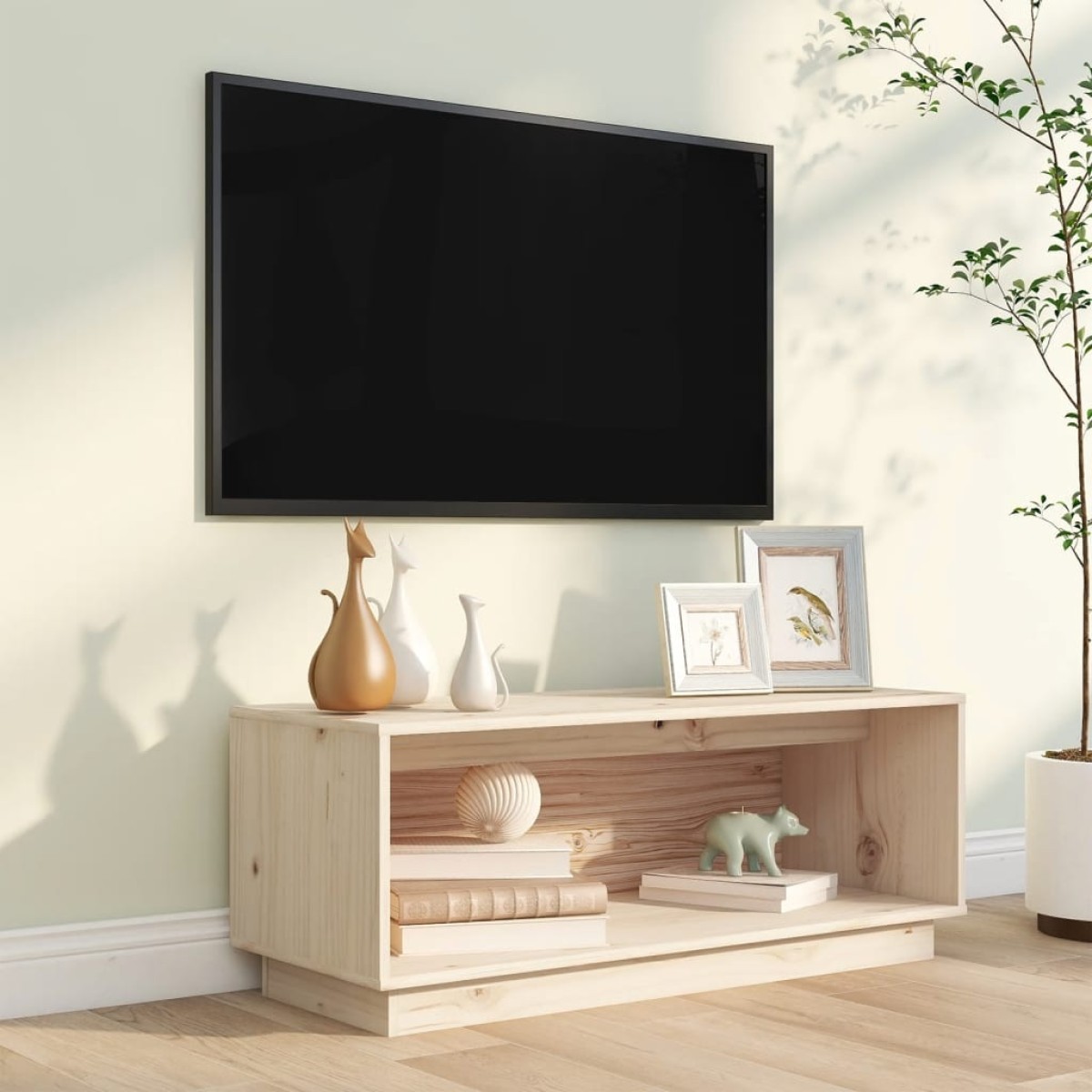 vidaXL Έπιπλο Τηλεόρασης 90x35x35 εκ. από Μασίφ Ξύλο Πεύκου