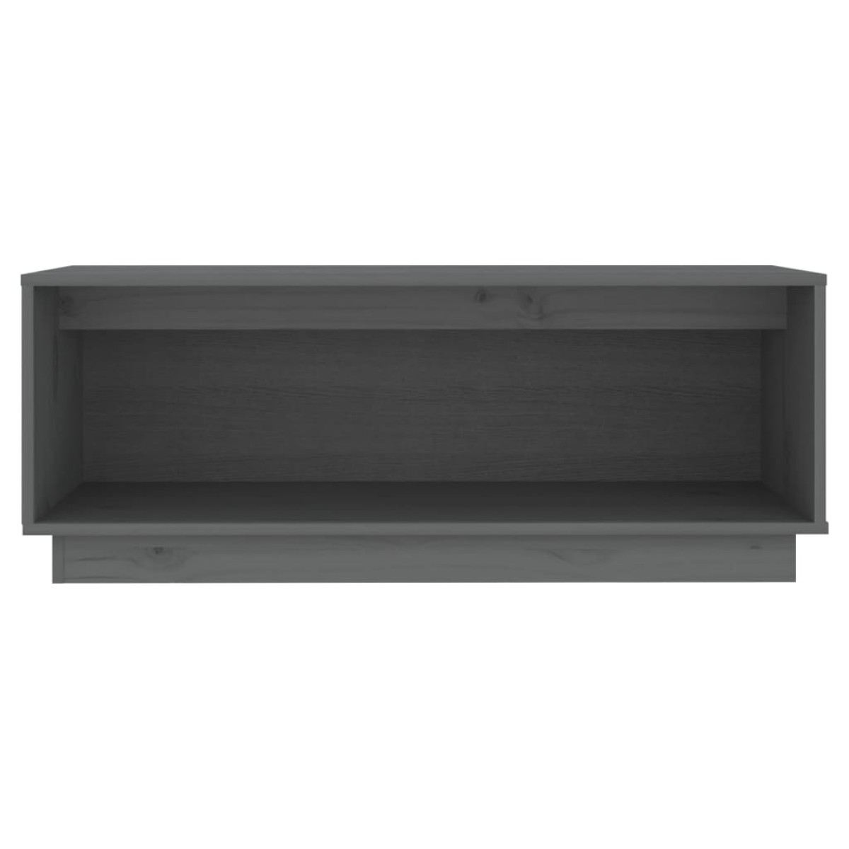 vidaXL Έπιπλο Τηλεόρασης Γκρι 90x35x35 εκ. από Μασίφ Ξύλο Πεύκου