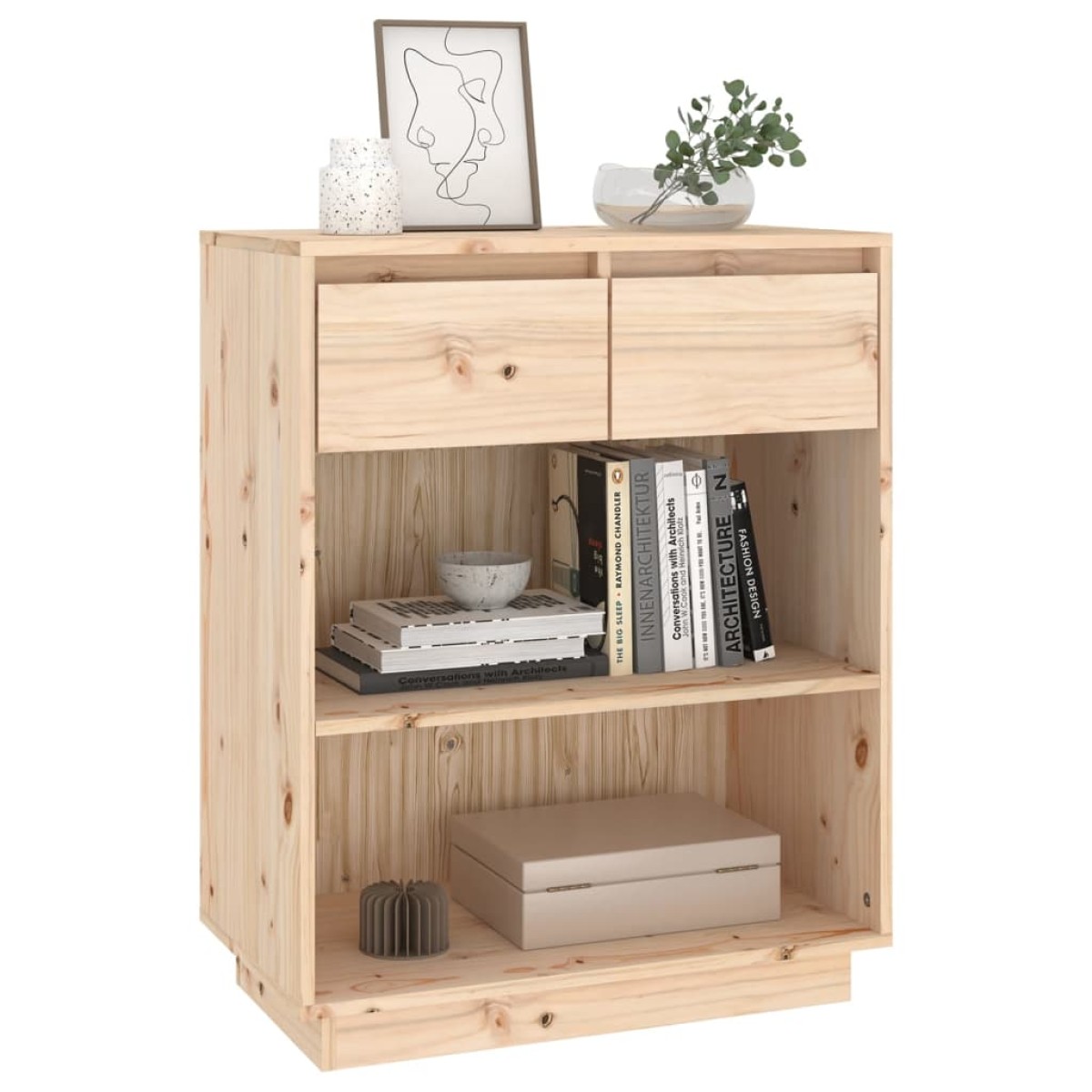 vidaXL Ντουλάπι Κονσόλα 60 x 34 x 75 εκ. από Μασίφ Ξύλο Πεύκου