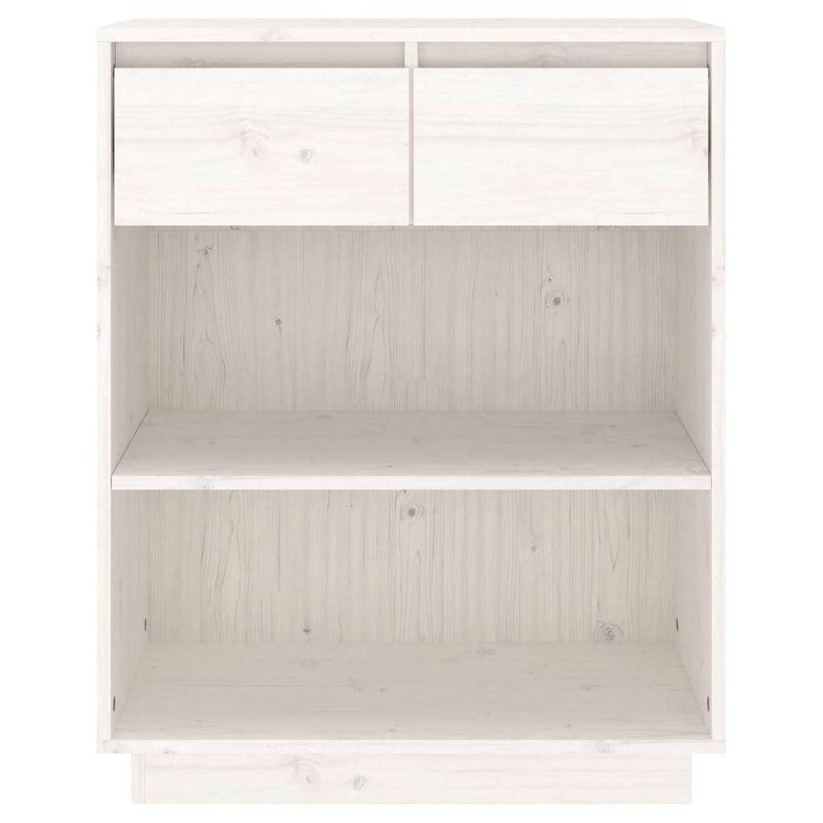 vidaXL Ντουλάπι Κονσόλα Λευκό 60 x 34 x 75 εκ. από Μασίφ Ξύλο Πεύκου