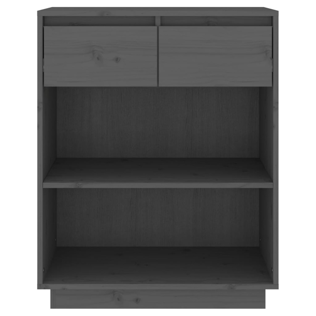 vidaXL Ντουλάπι Κονσόλα Γκρι 60 x 34 x 75 εκ. από Μασίφ Ξύλο Πεύκου