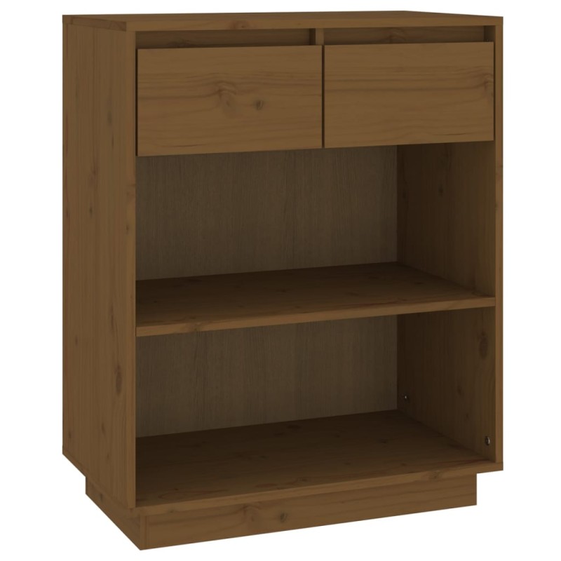vidaXL Ντουλάπι Κονσόλα Μελί 60 x 34 x 75 εκ. από Μασίφ Ξύλο Πεύκου