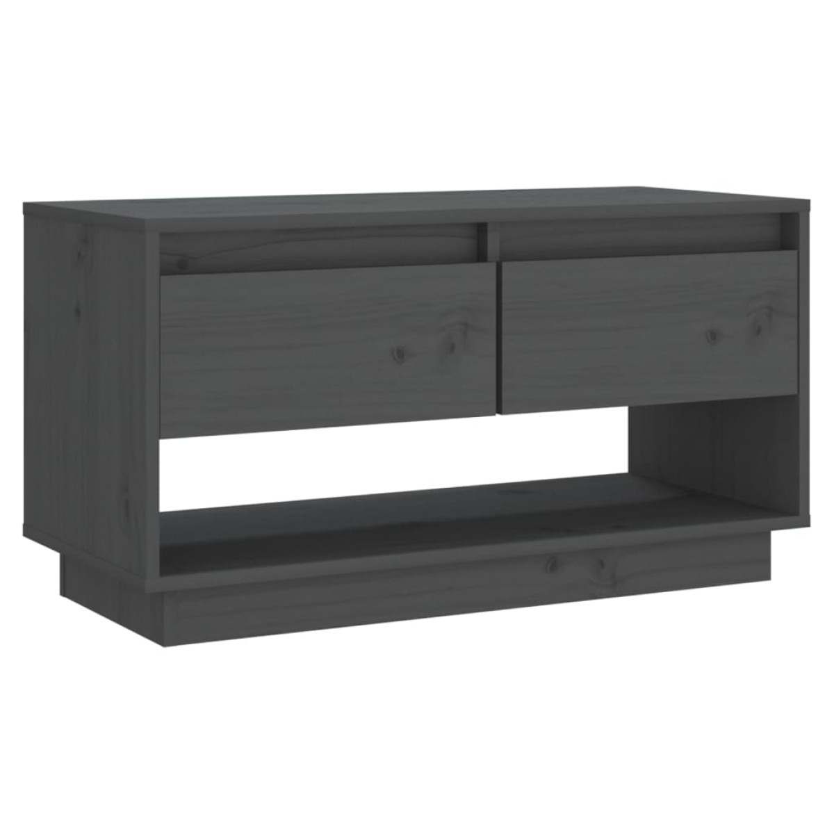 vidaXL Έπιπλο Τηλεόρασης Γκρι 74 x 34 x 40 εκ. από Μασίφ Ξύλο Πεύκου