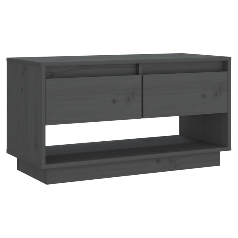 vidaXL Έπιπλο Τηλεόρασης Γκρι 74 x 34 x 40 εκ. από Μασίφ Ξύλο Πεύκου