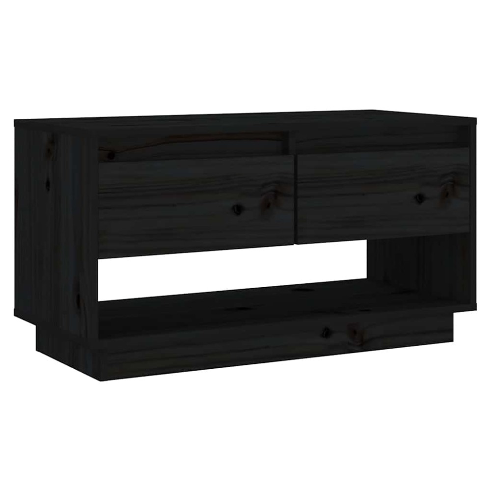 vidaXL Έπιπλο Τηλεόρασης Μαύρο 74 x 34 x 40 εκ. από Μασίφ Ξύλο Πεύκου