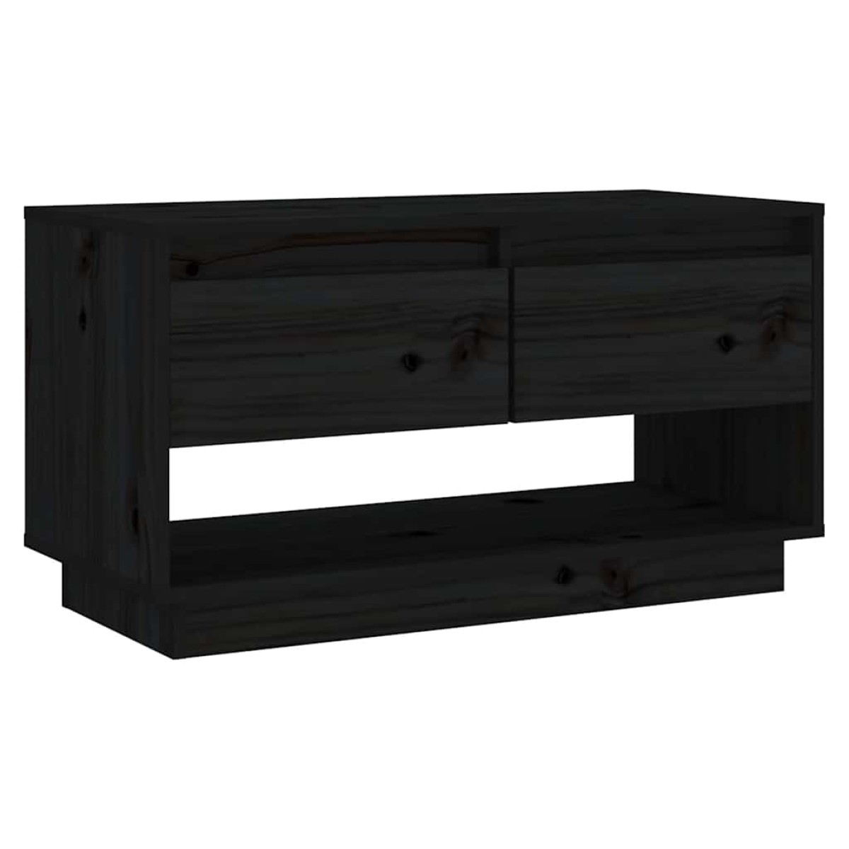 vidaXL Έπιπλο Τηλεόρασης Μαύρο 74 x 34 x 40 εκ. από Μασίφ Ξύλο Πεύκου