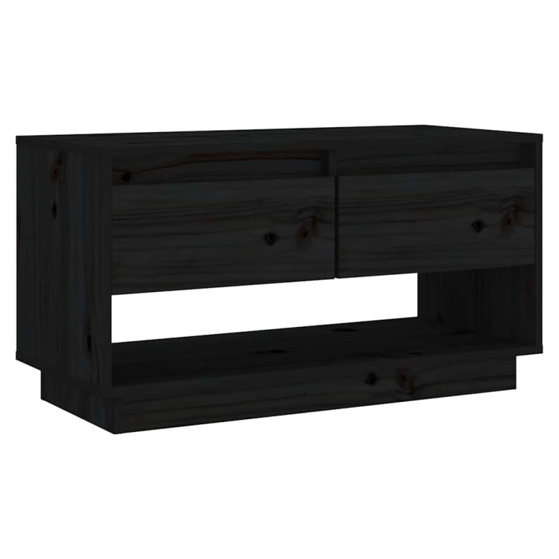 vidaXL Έπιπλο Τηλεόρασης Μαύρο 74 x 34 x 40 εκ. από Μασίφ Ξύλο Πεύκου