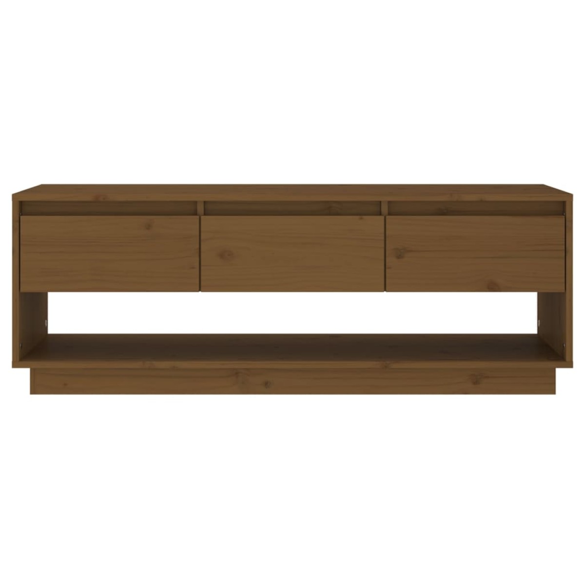 vidaXL Έπιπλο Τηλεόρασης Καφέ Μελί 110,5x34x40εκ από Μασίφ Ξύλο Πεύκου