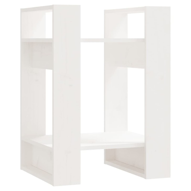 vidaXL Βιβλιοθήκη/Διαχωριστικό Χώρου Λευκό 41x35x57 εκ. Μασίφ Πεύκο