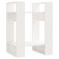 vidaXL Βιβλιοθήκη/Διαχωριστικό Χώρου Λευκό 41x35x57 εκ. Μασίφ Πεύκο