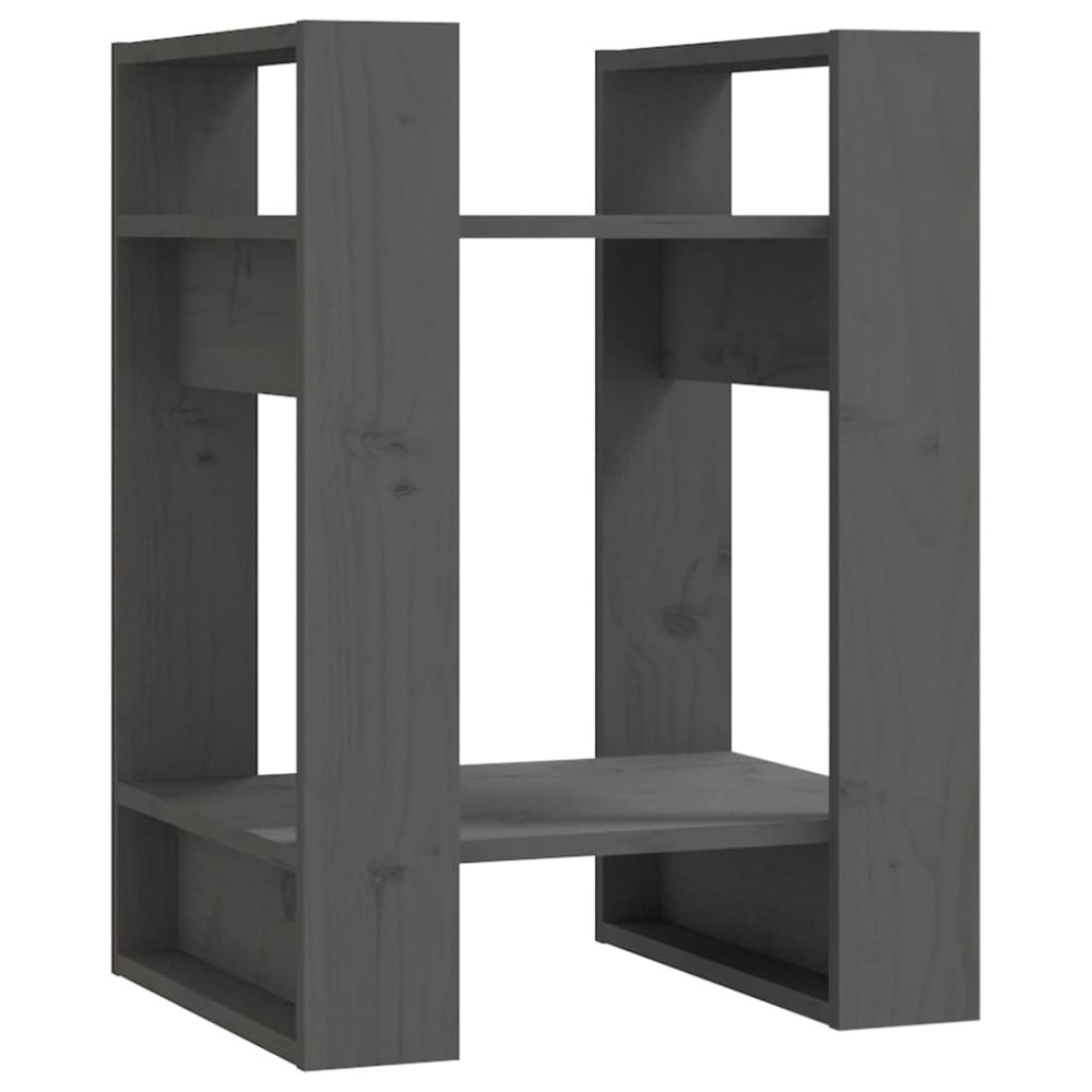 vidaXL Βιβλιοθήκη/Διαχωριστικό Χώρου Γκρι 41x35x57 εκ. Μασίφ Πεύκο